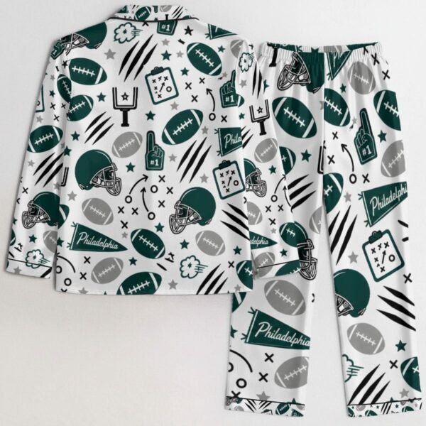 Philadelphia Women’s Satin Pajama Set – Football Sleepwear - product view 3