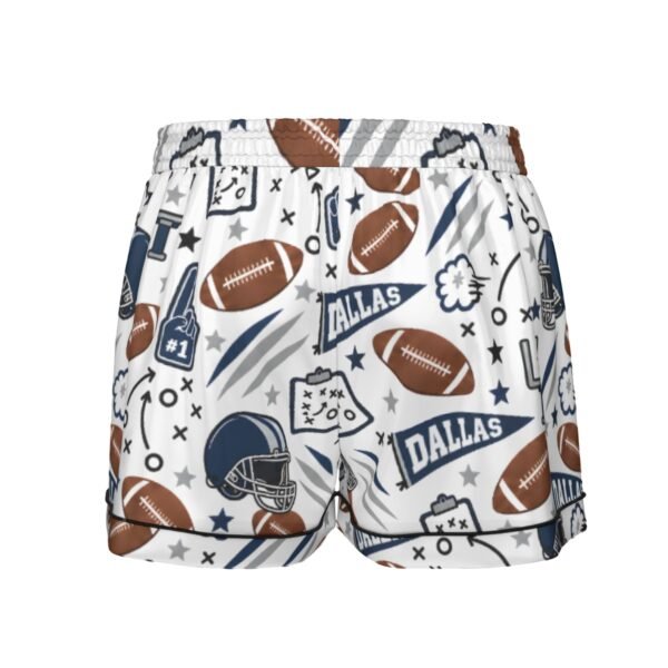 Dallas Women’s Imitation Silk Pajama Set – Short Sleeve Football Sleepwear - product view 8