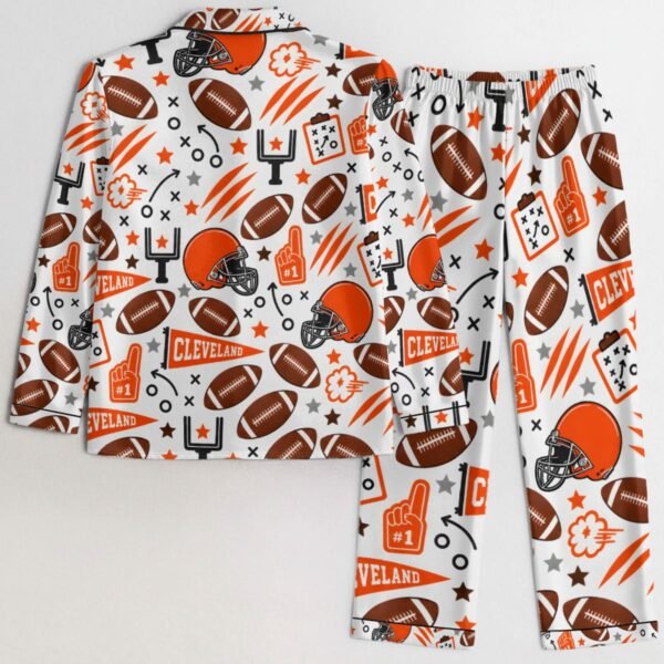 Cleveland Women’s Satin Pajama Set – Football Sleepwear - product view 5