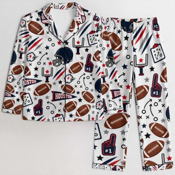 Houston Women’s Satin Pajama Set – Football Sleepwear