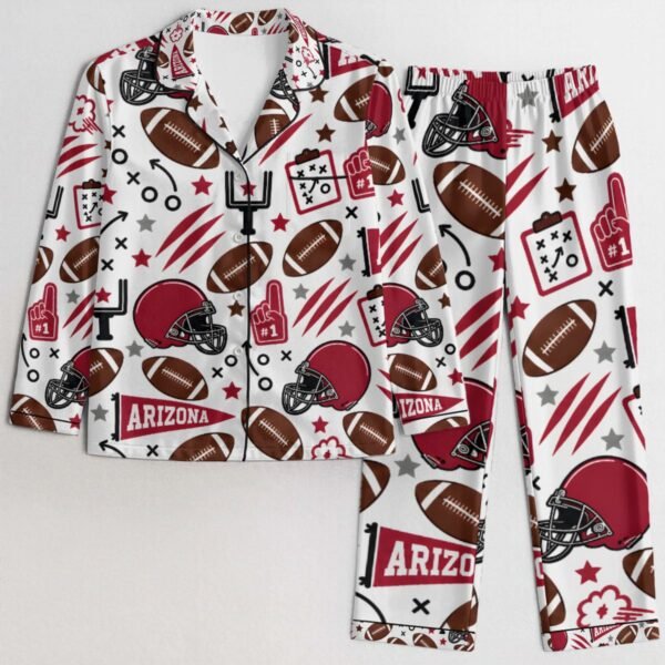 Arizona Women’s Satin Pajama Set Arizona Women’s Satin Pajama Set – Football Sleepwear - product view 5