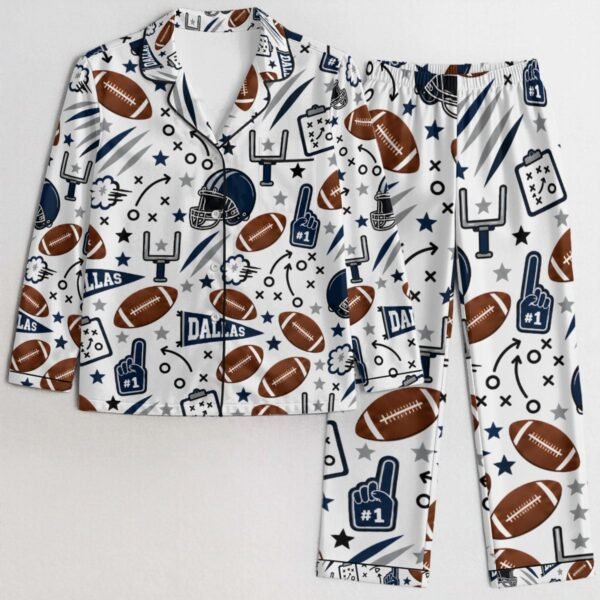 Dallas Women’s Satin Pajama Set – Football Sleepwear - product view 7