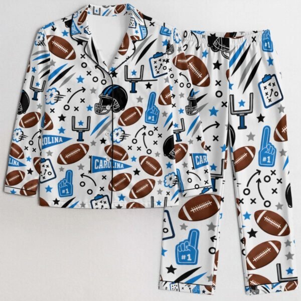 320596-9826e940-9ba7-4942-abc0-722d7e9ad3c6.jpg Carolina Women’s Satin Pajama Set – Football Sleepwear - product view 5