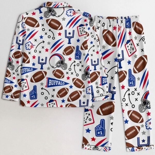 Buffalo Women’s Satin Pajama Set Buffalo Women’s Satin Pajama Set – Football Sleepwear - product view 3