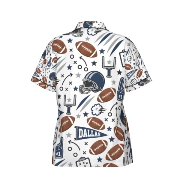 Dallas Women’s Imitation Silk Pajama Set – Short Sleeve Football Sleepwear - product view 5