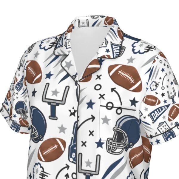 Dallas Women’s Imitation Silk Pajama Set – Short Sleeve Football Sleepwear - product view 6