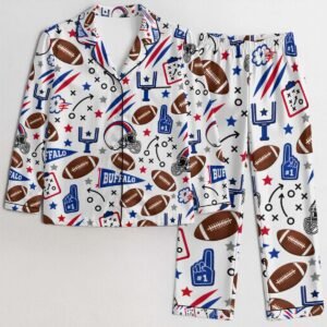 Buffalo Women’s Satin Pajama Set – Football Sleepwear - product view 2