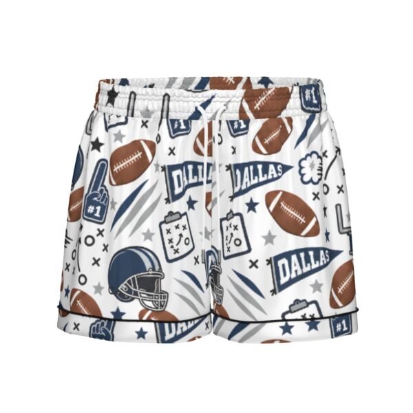Dallas Women’s Imitation Silk Pajama Set – Short Sleeve Football Sleepwear - product view 7