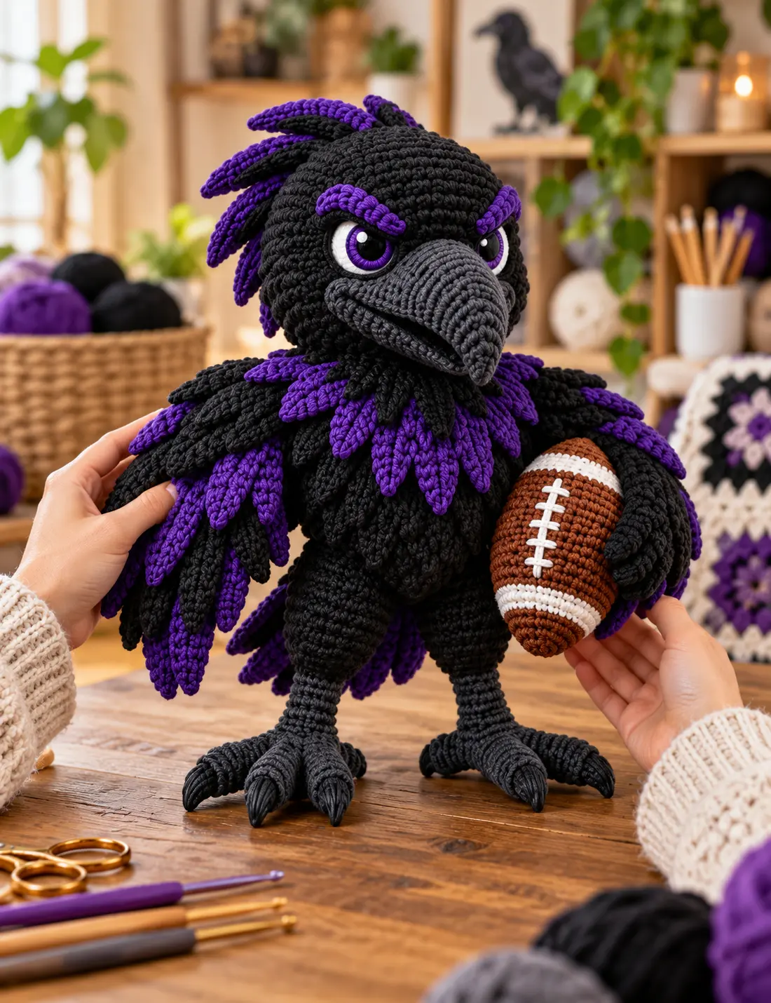 Raven Football Amigurumi Crochet Pattern PDF