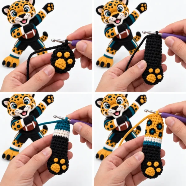 Crochet Jaguar Football Mascot Pattern - product view 6