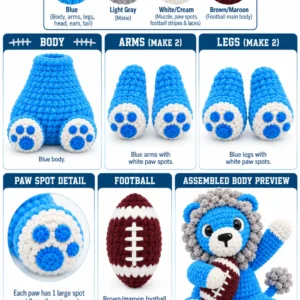Lion Football Mascot Inspired – Learn How to Crochet Amigurumi - product view 2