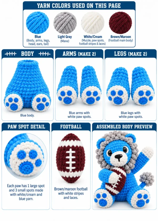 Lion Football Mascot Inspired – Learn How to Crochet Amigurumi - product view 2
