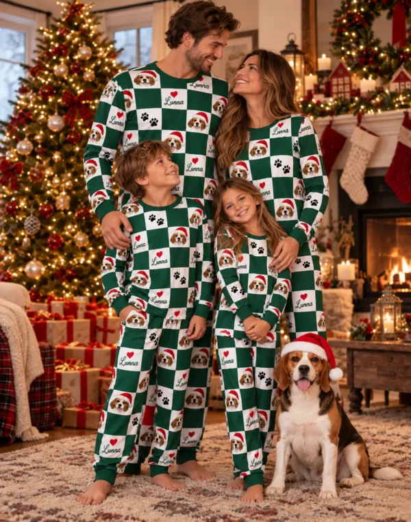70bb0019-552d-4df5-920c-513e3db9213a Personalized Family Christmas Pajamas – Custom Pet Photo Matching Holiday Set