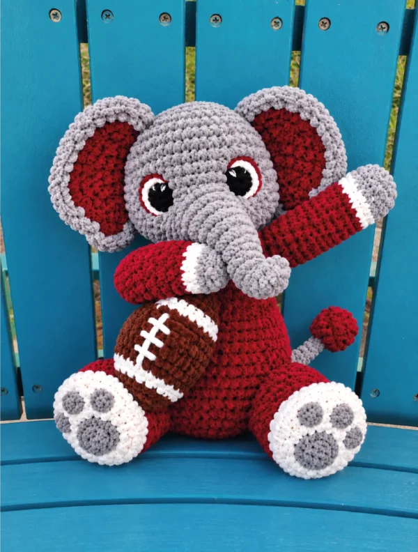 Football Elephant Amigurumi Crochet Pattern Crochet Elephant Football Mascot – Learn How to Crochet Amigurumi - product view 4