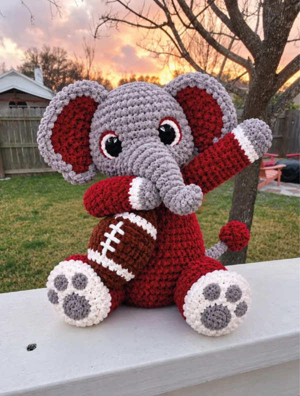 Football Elephant Amigurumi Crochet Pattern Crochet Elephant Football Mascot – Learn How to Crochet Amigurumi - product view 2