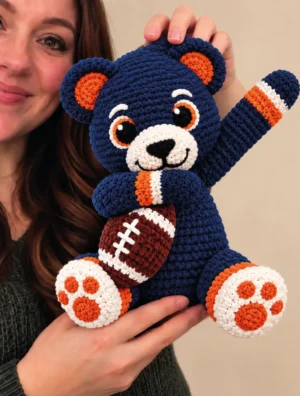 Football Bear Amigurumi Crochet Pattern Bear Football Mascot Inspired – Learn How to Crochet Amigurumi