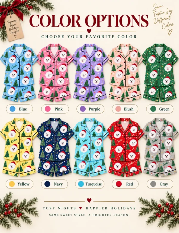 Personalized Christmas Pet Keepsake Pajamas – Custom Photo Holiday Sleep Set