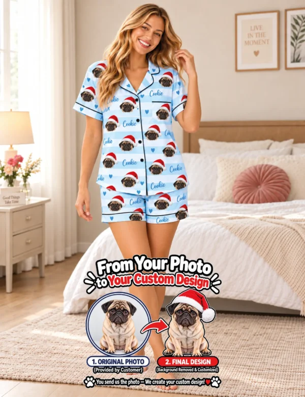 Personalized Christmas Dog Pajamas – Custom Pet Photo Christmas Gift Ideas