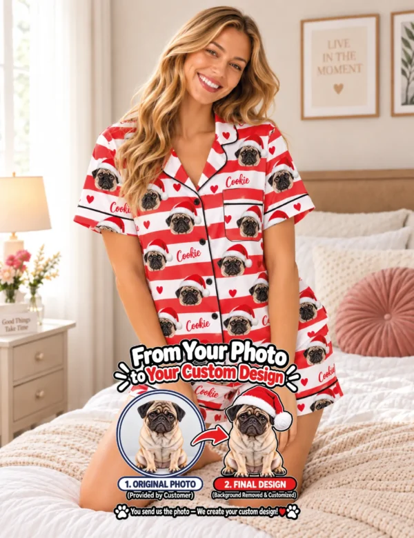 Personalized Christmas Dog Pajamas – Custom Pet Photo Christmas Gift Ideas