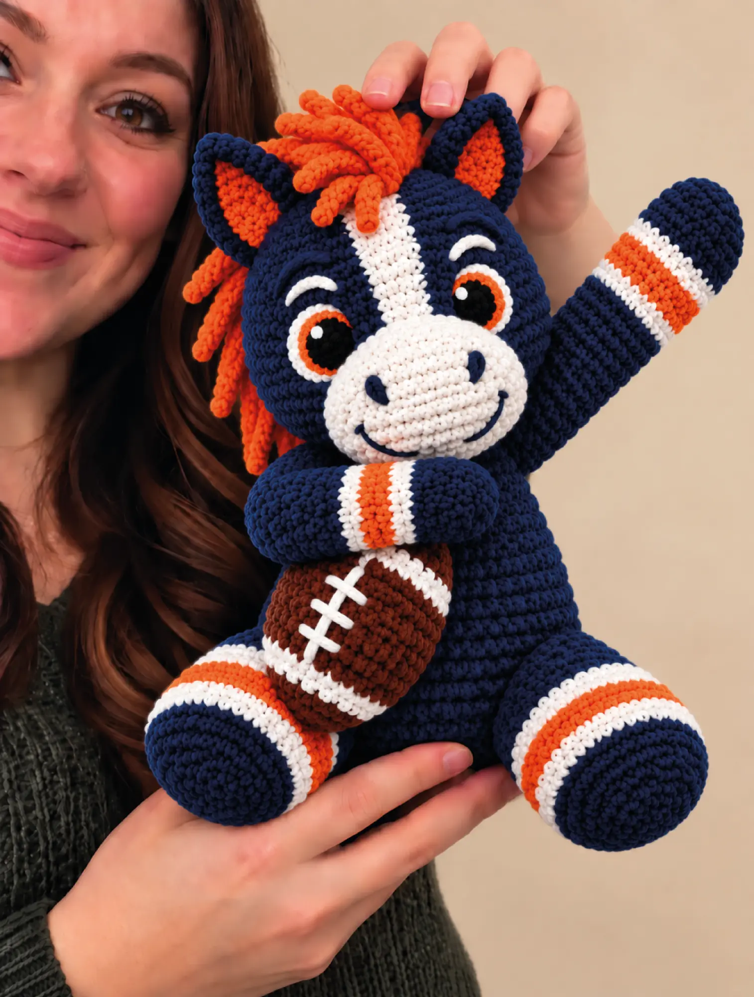 Crochet Bronco Football Mascot Pattern