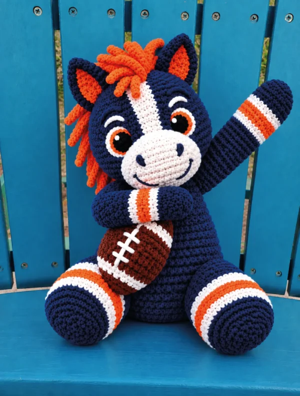 Crochet Bronco Football Mascot Pattern - product view 3