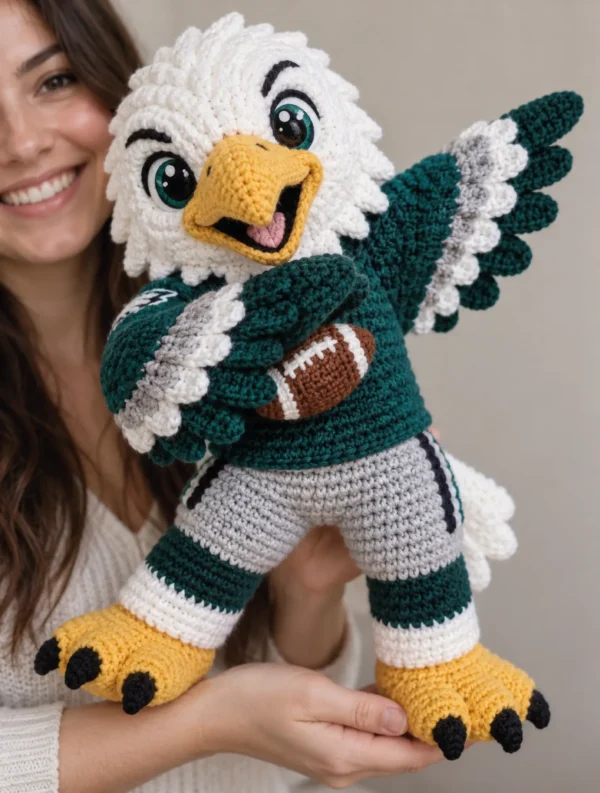 Crochet Eagle Football Mascot Pattern - product view 3
