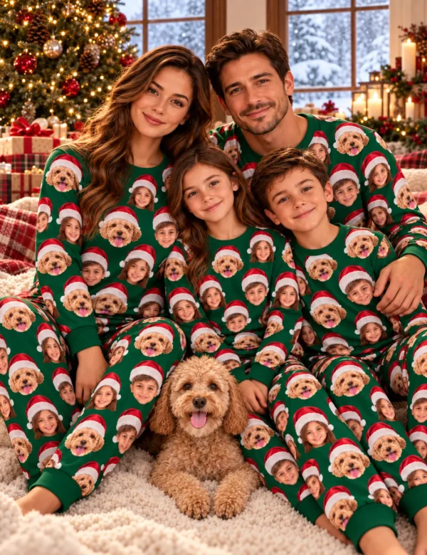 Custom Family Face Christmas Pajamas – Personalized Matching Holiday Set