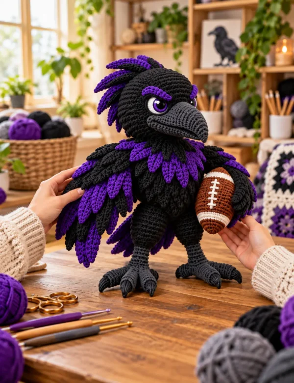 Raven Football Amigurumi Crochet Pattern PDF
