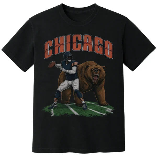 Chicago Football Football Shirt | Vintage Comfort Colors Tee CHICAGO FOOTBALL T-SHIRT - product view 7