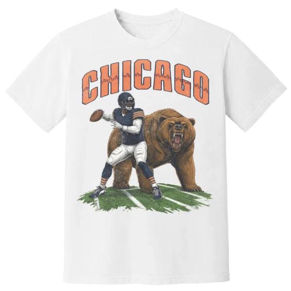 Chicago Football Football Shirt | Vintage Comfort Colors Tee CHICAGO FOOTBALL T-SHIRT - product view 6