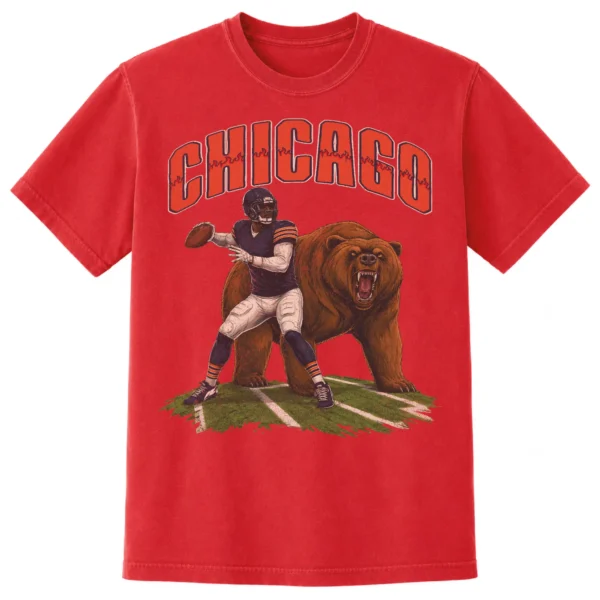 Chicago Football Football Shirt | Vintage Comfort Colors Tee CHICAGO FOOTBALL T-SHIRT - product view 5