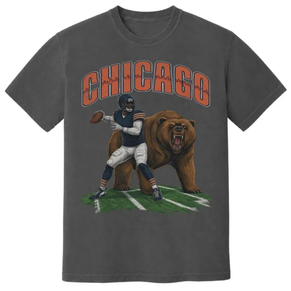 Chicago Football Football Shirt | Vintage Comfort Colors Tee CHICAGO FOOTBALL T-SHIRT - product view 4