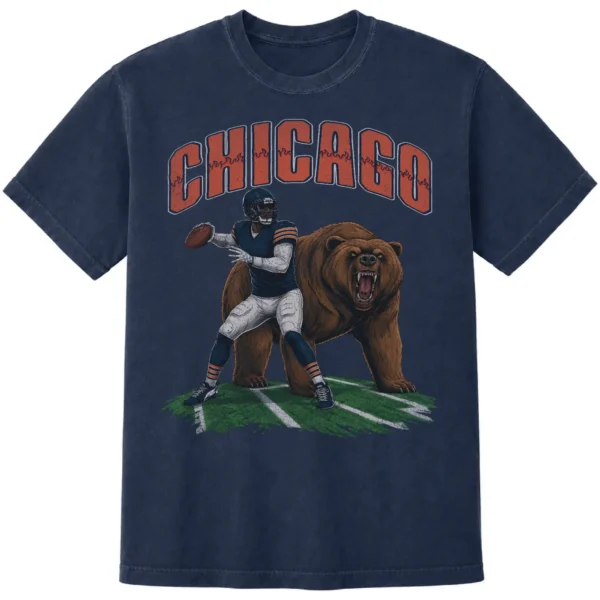 Chicago Football Football Shirt | Vintage Comfort Colors Tee CHICAGO FOOTBALL T-SHIRT - product view 3