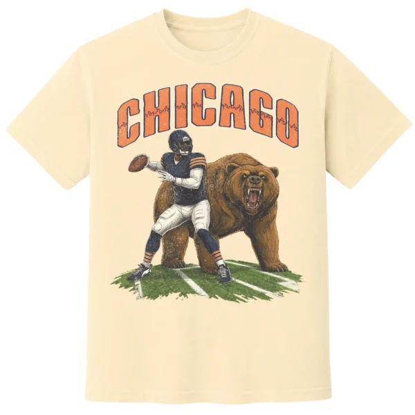 Chicago Football Football Shirt | Vintage Comfort Colors Tee CHICAGO FOOTBALL T-SHIRT - product view 2