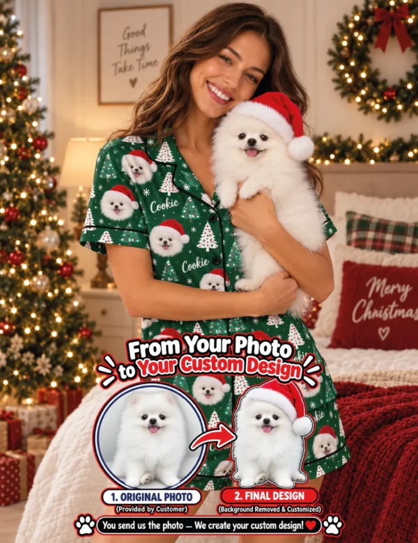 chrsm-01 Personalized Pet Christmas Pajama Set – Custom Holiday Gift