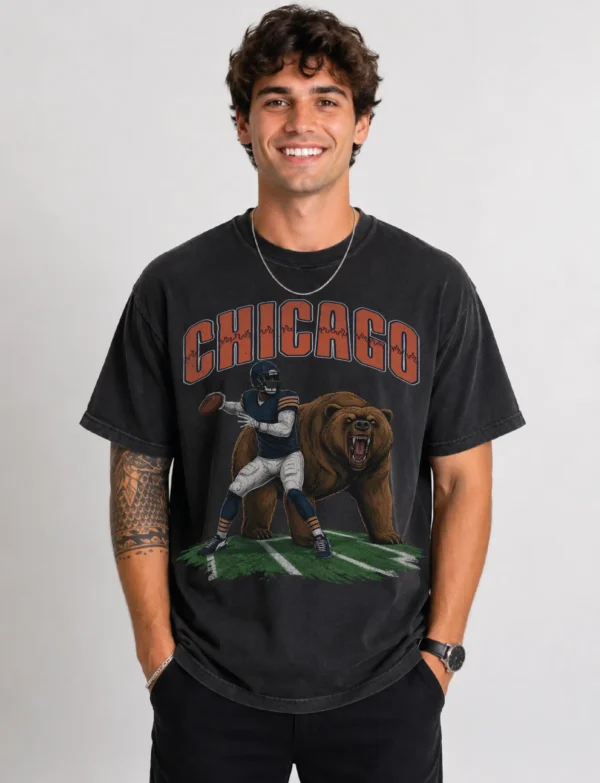 Chicago Football Football Shirt | Vintage Comfort Colors Tee CHICAGO FOOTBALL T-SHIRT