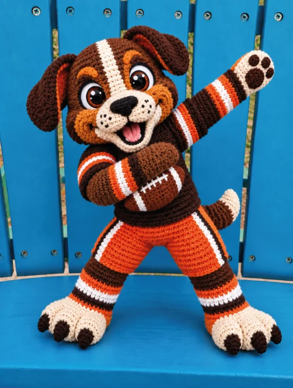Football Brown Dog Mascot Crochet Pattern
