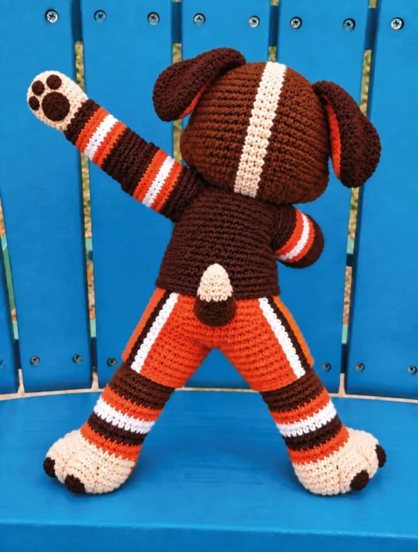 Football Brown Dog Mascot Crochet Pattern - product view 2