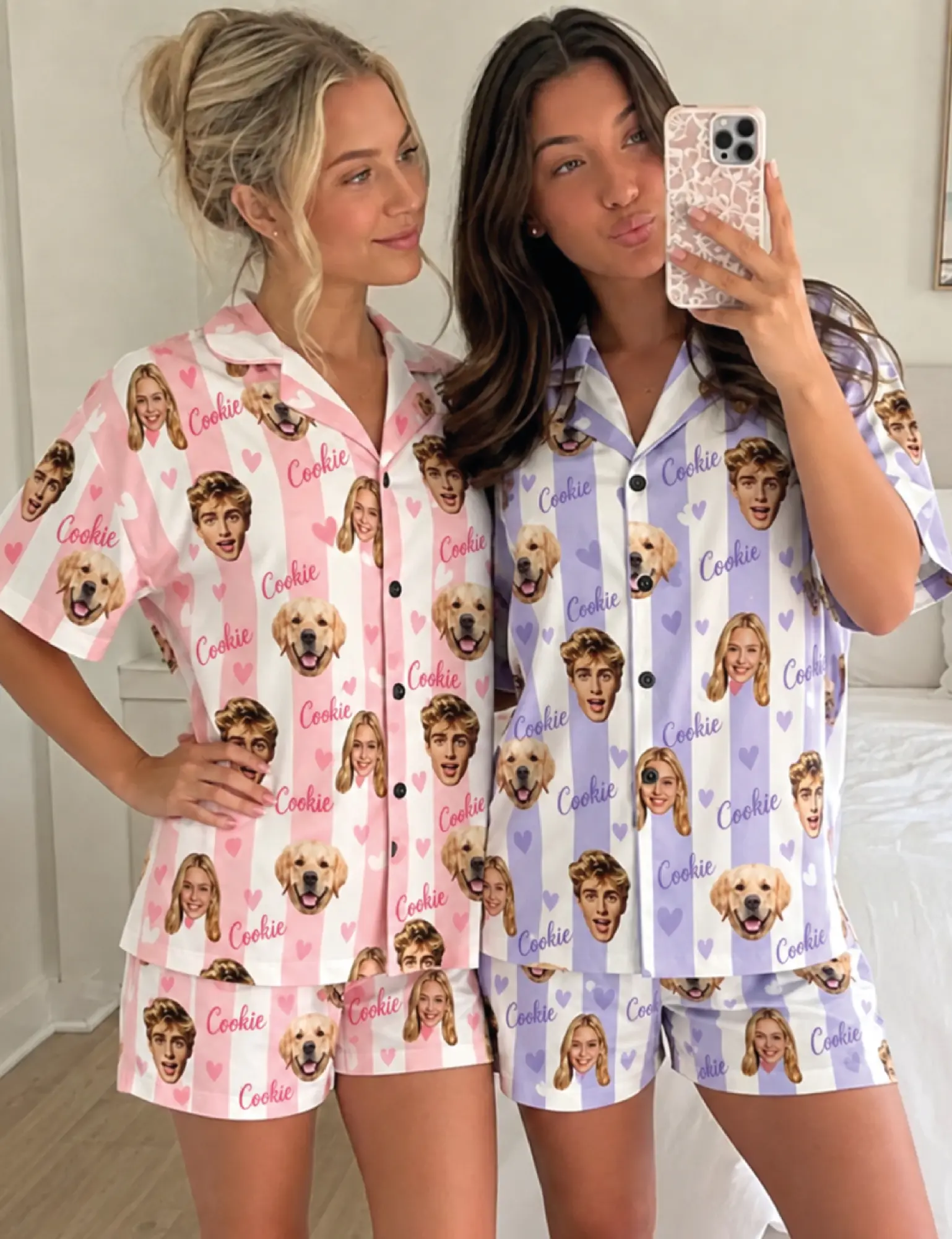 dsa-01 Personalized Photo Face Pajama Set – Custom Women’s Pajamas