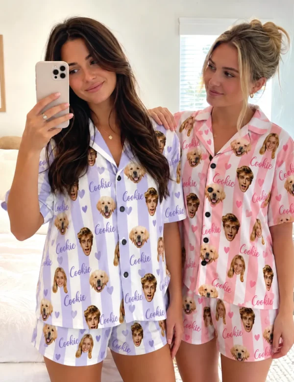 Personalized Photo Face Pajama Set – Custom Women’s Pajamas