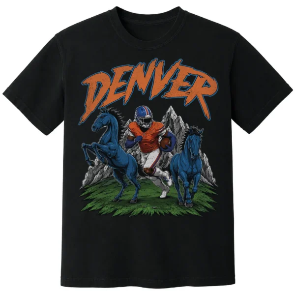 Denver Football Football Shirt | Vintage Comfort Colors Tee DENVER FOOTBALL T-SHIRT - product view 7