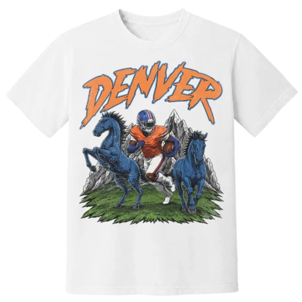 Denver Football Football Shirt | Vintage Comfort Colors Tee DENVER FOOTBALL T-SHIRT - product view 6