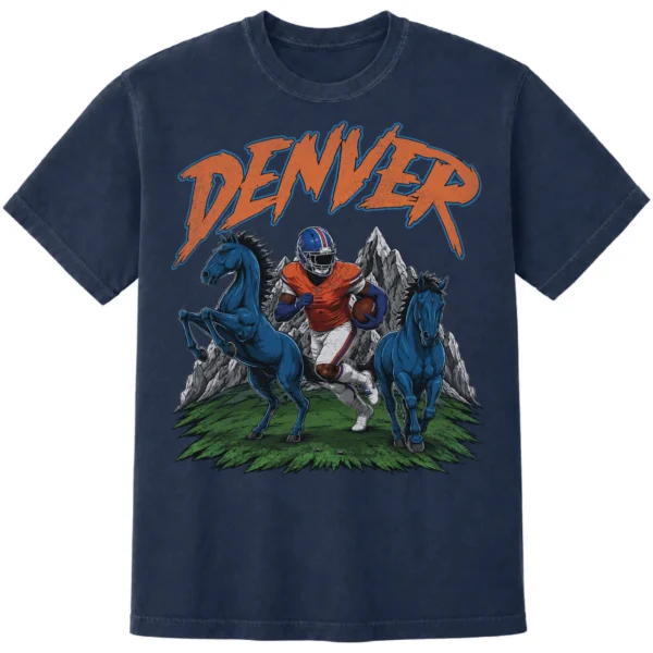 Denver Football Football Shirt | Vintage Comfort Colors Tee DENVER FOOTBALL T-SHIRT - product view 3