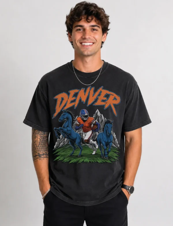 Denver Football Football Shirt | Vintage Comfort Colors Tee DENVER FOOTBALL T-SHIRT