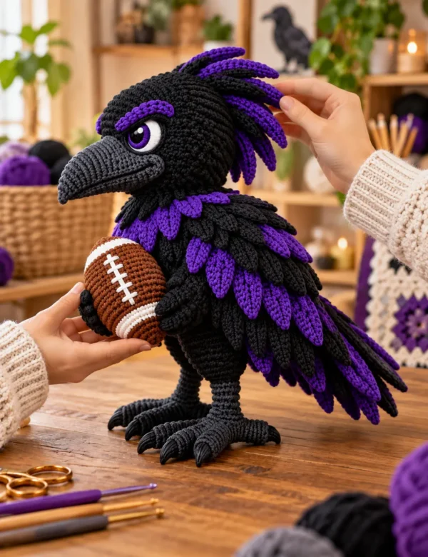 Raven Football Amigurumi Crochet Pattern PDF