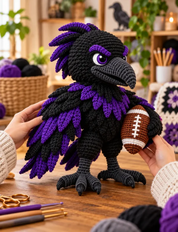 Raven Football Amigurumi Crochet Pattern PDF