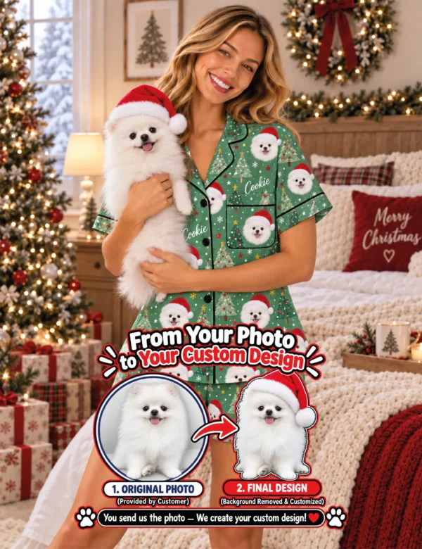 had-05 Personalized Christmas Pajama Set – Custom Pet Photo Holiday Sleepwear