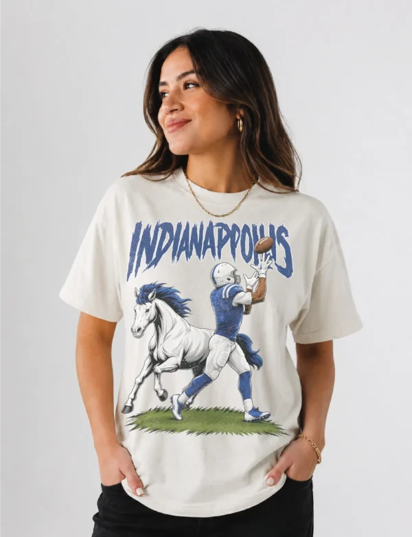 Indianapolis Football Football Shirt | Vintage Comfort Colors Tee INDIANAPOLIS FOOTBALL T-SHIRT