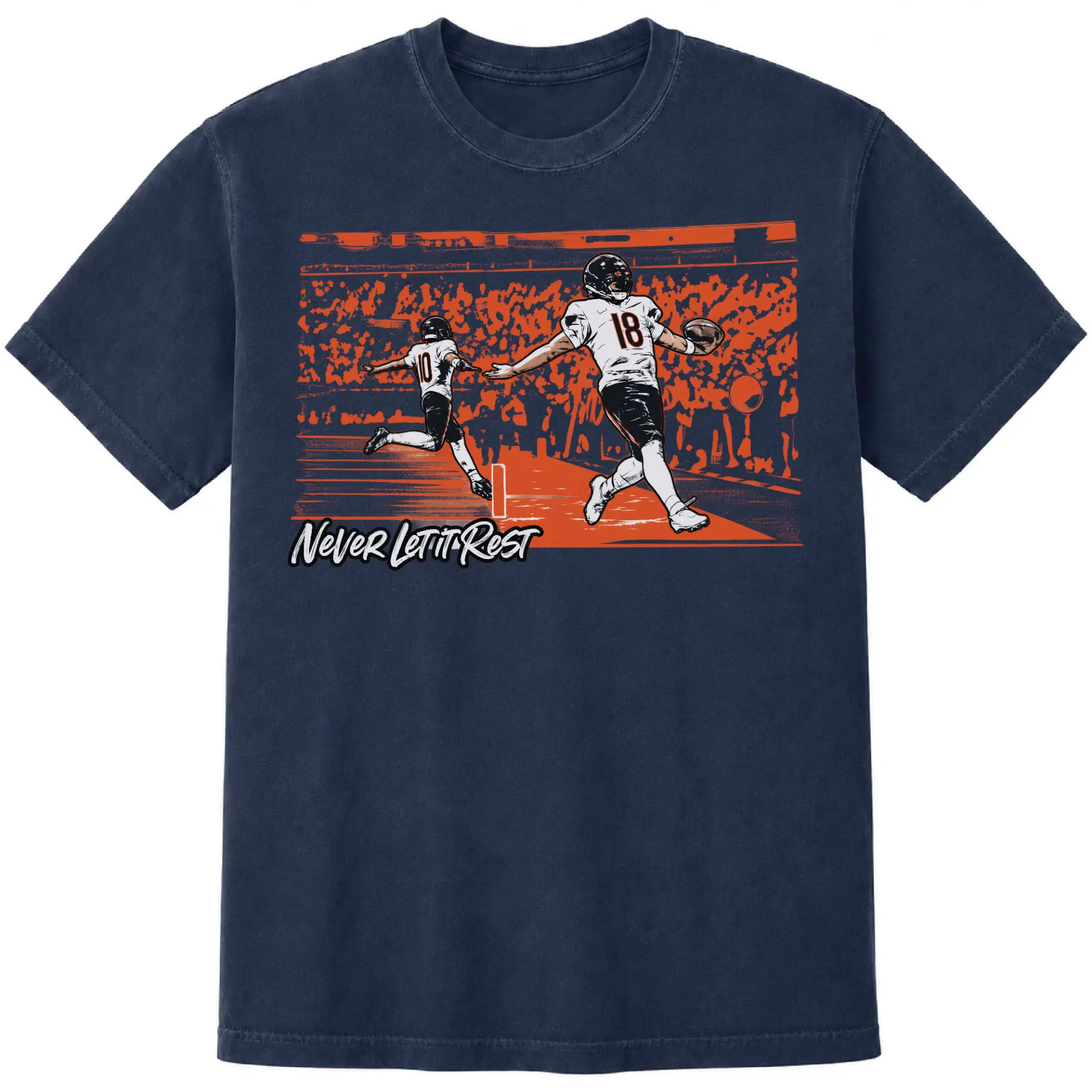 CHICAGO FOOTBALL C.W18 and L.B10 III Never Let It Rest T-Shirt - Image 3