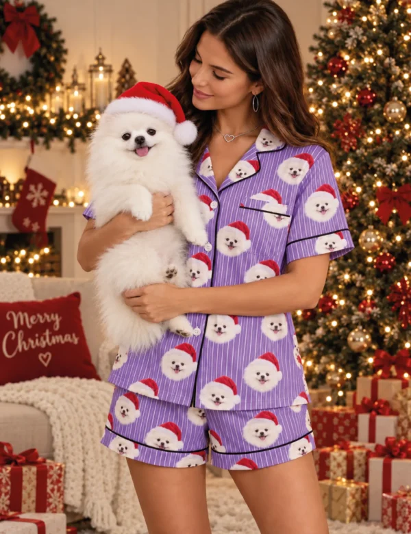 Custom Pet Christmas Pajamas – Personalized Photo Holiday Keepsake